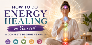 Learn how to do energy healing on yourself with simple techniques, breathing exercises, visualisation, and meditation to restore balance and wellbeing.