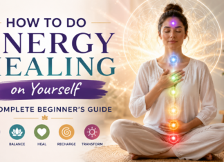 Learn how to do energy healing on yourself with simple techniques, breathing exercises, visualisation, and meditation to restore balance and wellbeing.